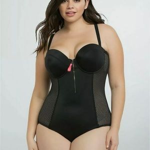 Torrid Size 0/12 Black One Piece Swimsuit EUC